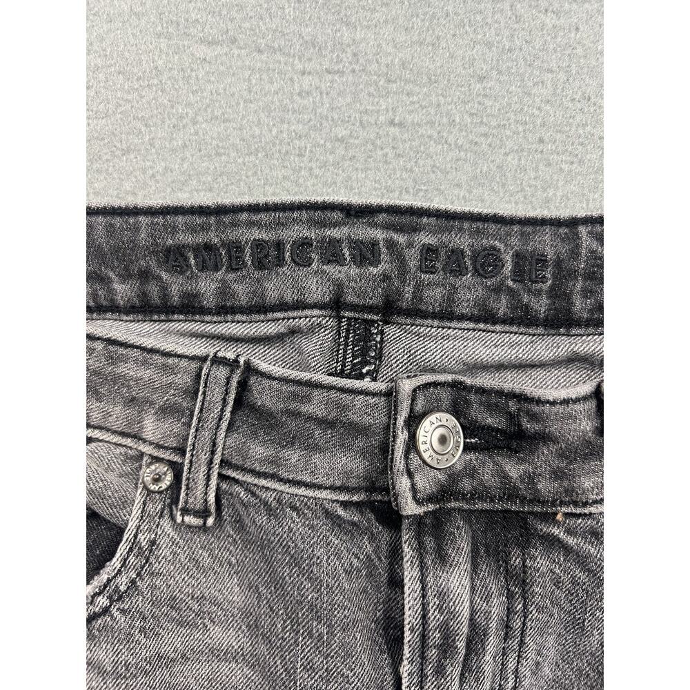 American Eagle Women's Size 8 Black Washed Denim Mom Jeans, Distressed